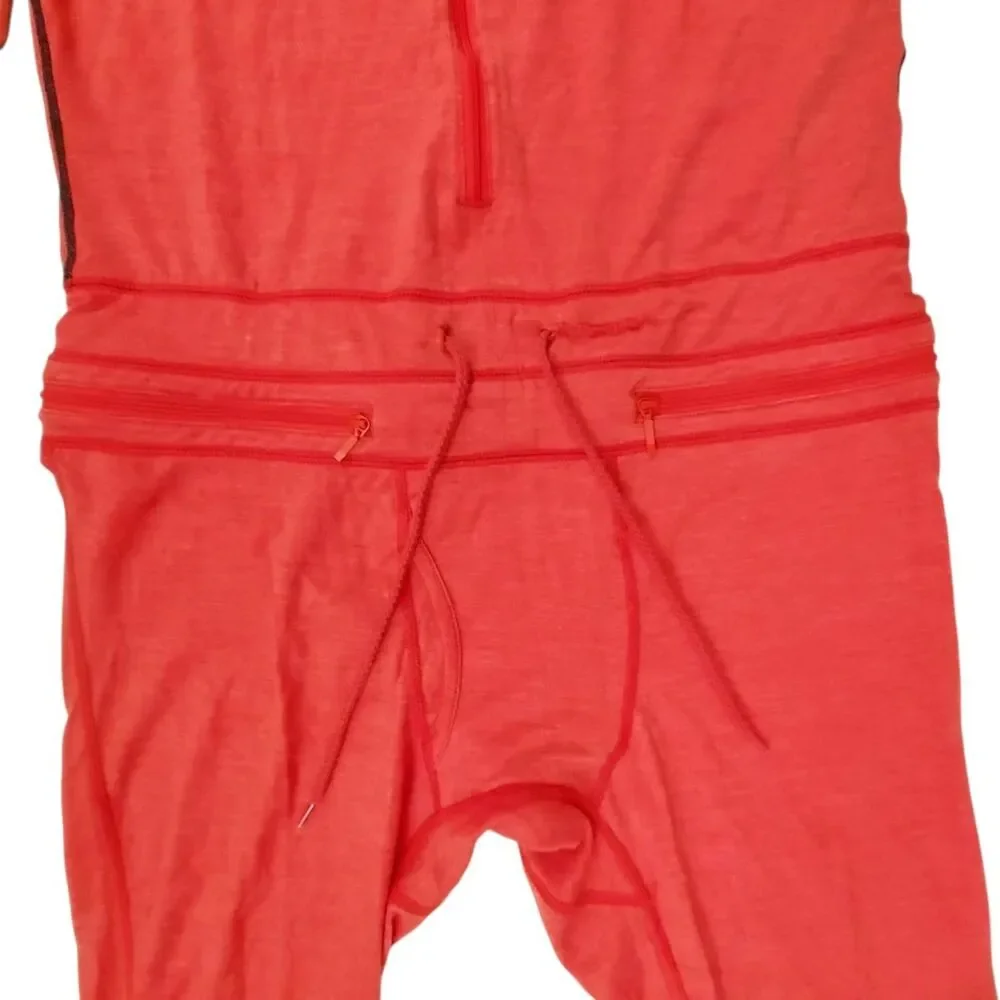 AIRBLASTER Merino Wool Base Layer Ninja Suit Mens Small Red One Piece Hooded